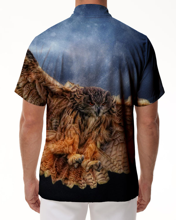 
Regular Fit Owl Beliefs Men's Printed Short Sleeve Casual Business Button Down Shirt Tropical
                