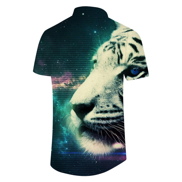 
3D Tiger Print Shirt Animal Men's Casual Shirt Fashion Men's Street Trend Shirt Cool Tops
                