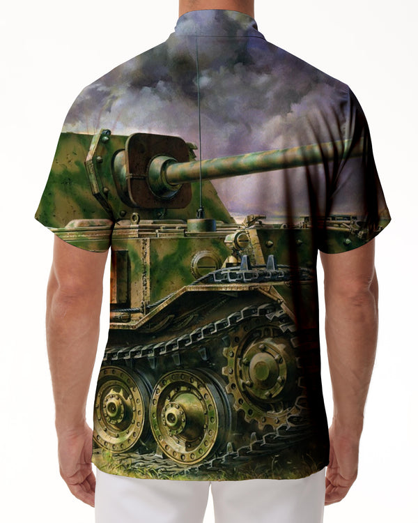 
War shirts men's short-sleeved beach shirts button-down collar Hawaiian shirts lapel shirts summer short sleeves stylish personalized print tops
                