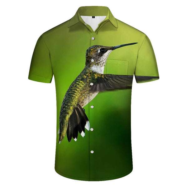 
Bird Green Men's Casual Hawaiian Shirt Loose Short Sleeve Button Shirt Digital Printing Comfortable Fashion Style Seaside
                