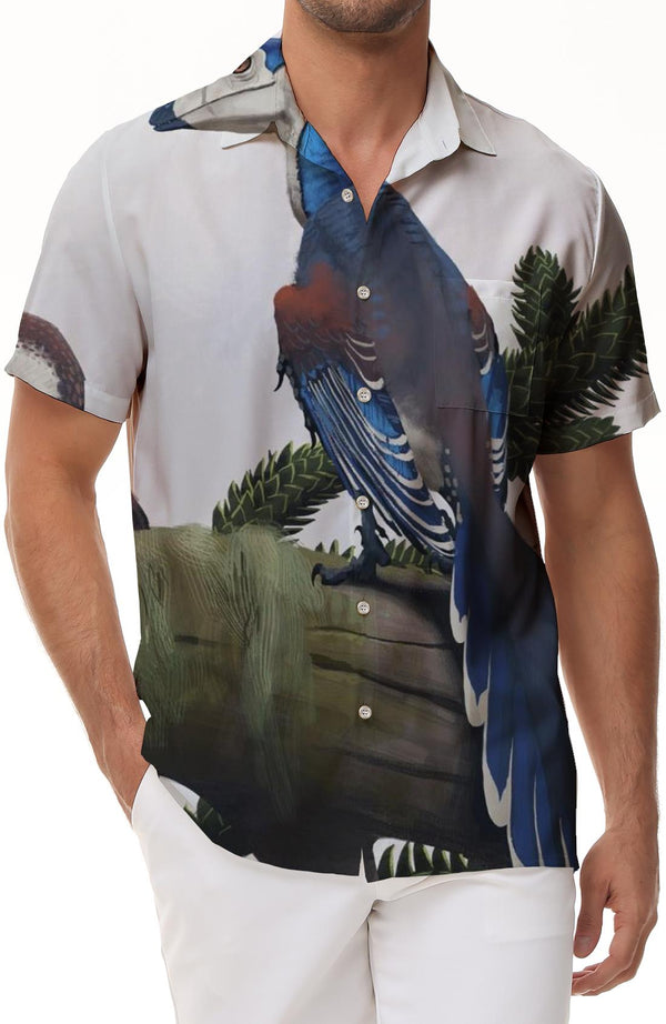 Wild Ancient Bird Dinosaur Men's 3D Printed Lapel Streetwear Retro Style Comfortable Fashion