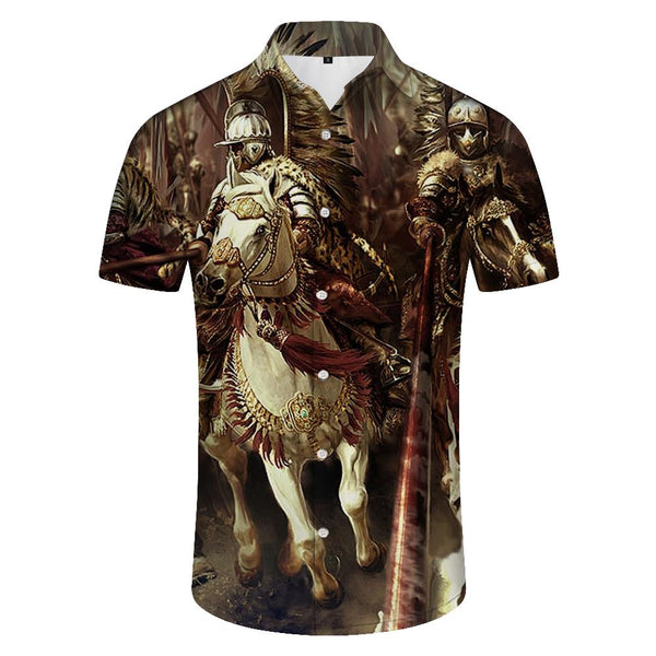 
Historical Figures 3D Printed Shirt Men's Casual Summer Loose Short Sleeve Top Trendy Lapel Button Beach Shirt Fashion
                