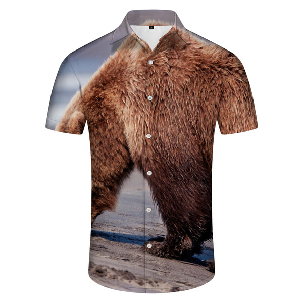 
Big Bear Men's Shirt Casual Regular Short Sleeve Hawaiian Shirt Suitable for Daily Outdoor Fishing Travel Clothing
                