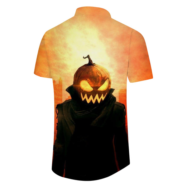 
Lapel Men's Button Shirt Halloween Fashion Print Short Sleeve Thin Lightweight Breathable Shirt Tops
                
