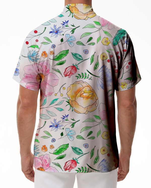 
Art painting pattern style casual men's fashion lapel Hawaiian shirt short sleeve summer beach button loose regular fit shirt
                