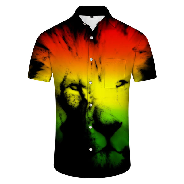 
Digital Impression Art Abstract Animal Pattern Black Lion 3D Printing Summer Men's Short Sleeves Suitable for Loose Casual Outdoor
                