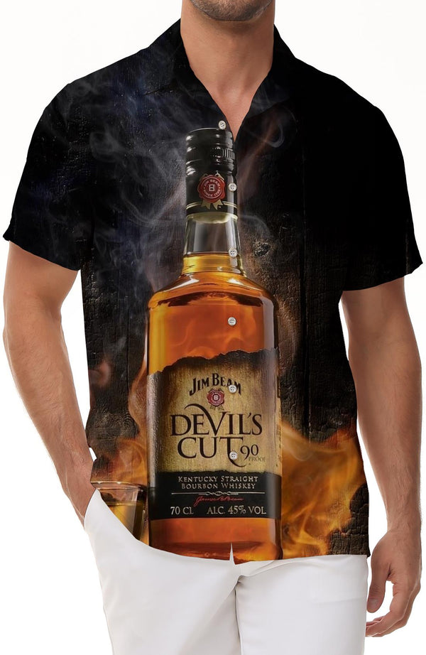 American Jinbin 3D digital printing pattern men's casual short-sleeved loose shirt Hawaiian tropical tropical seaside beach top