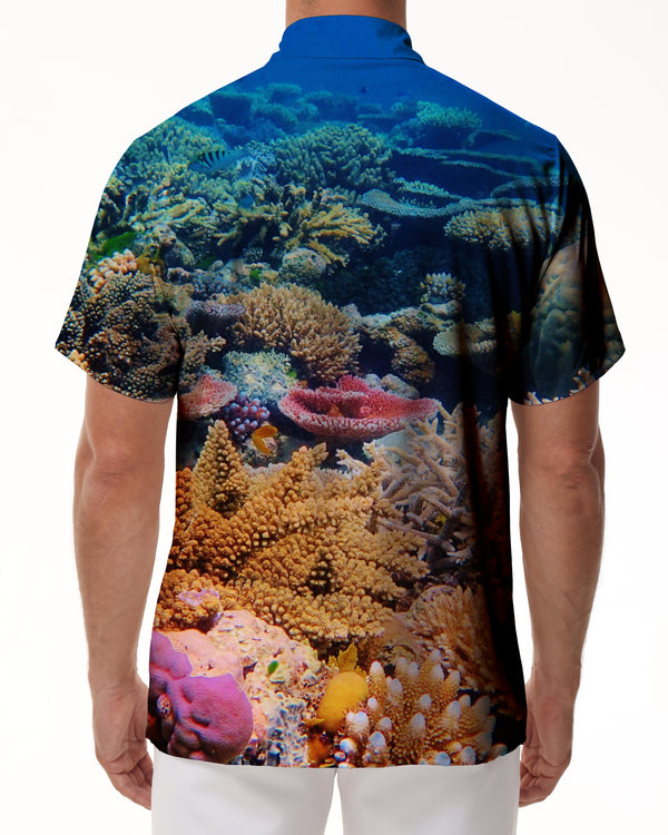 
Coral Reef Ocean Fish Tropical Vacation Beach Shirt Tops Mens Hawaiian Shirt Short Sleeve Button
                