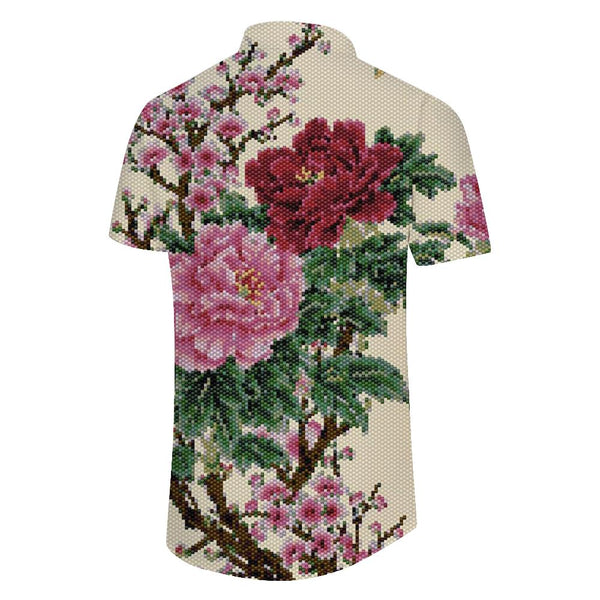 
Peony Flower Ancient Style Pattern Short Sleeve Shirt Chinese Retro Art Polyester Seaside Holiday Short Sleeve Shirt Casual Hawaiian Holiday
                