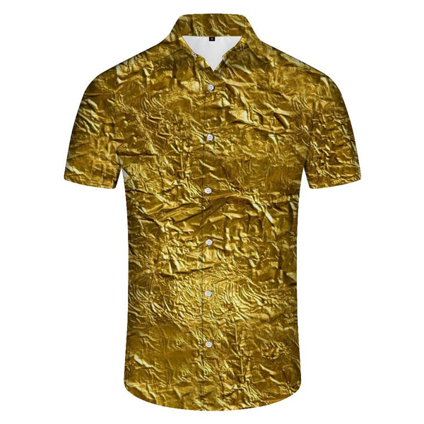 
Metallic Tinfoil Button Shirt Glitter Short Sleeve Lapel Men 80s Disco Top Nightclub Dance Party Rave Luxury Shirt Sequin
                
