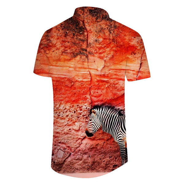 
Animal Zebra 3D Printed Streetwear Men Fashion Cool Lapel Stonewall Four Seasons Tops
                