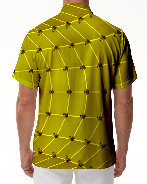 
Matcha Green Tennis Pocket Men's Casual Sports Shirt Printed Hawaiian Button Beachwear Shirt Short Sleeve
                