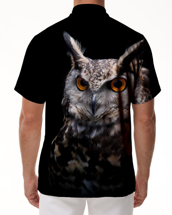 
Men's Black Owl Hawaiian Shirt Casual Short Sleeve Beach Shirt Casual Tops Summer Clothes Lapel Shirt
                