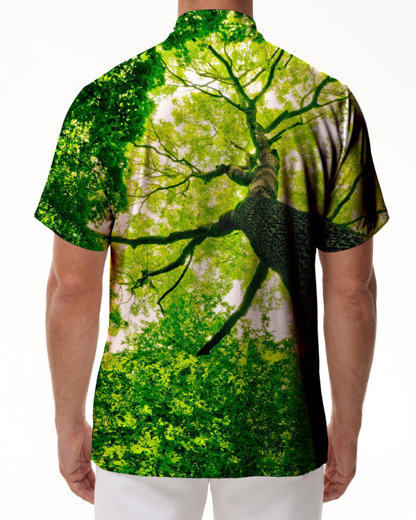 
Trendy Natural Blue Tree Shirt Summer New Men's Casual Lapel Shirt 3D Printing Streetwear Fashion
                