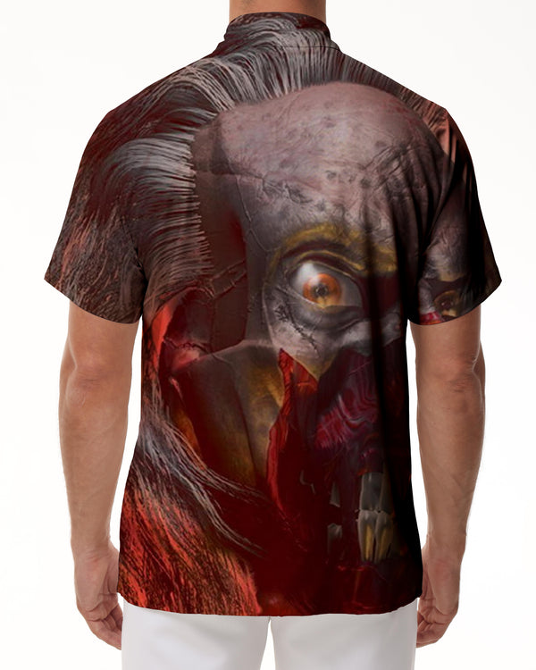 
Novelty 3D Printed Skull Men's Casual Loose Flame Skull Pattern Short Sleeve
                