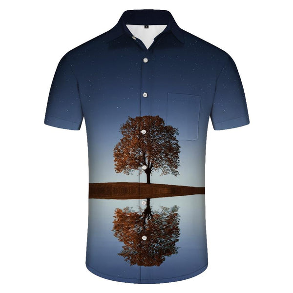 
Tree of Life Men's Hawaiian Shirt Casual Short Sleeve Button-Down Shirt with Pockets and Lapel
                