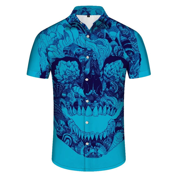 
3D Art Design Skull Print Tropical Comfort Breathable Short Sleeve Casual Beach Party Leisure Streetwear
                