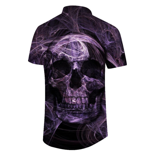 
Skull Print Men's Casual Loose Punk Style Clothing Gothic Design Skull Pattern Short Sleeve
                