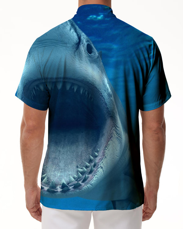 
Cute Shark in the Sea Men's Casual 3D Printed Shirt Short Sleeve Button Short Sleeve Shirt Hawaiian
                
