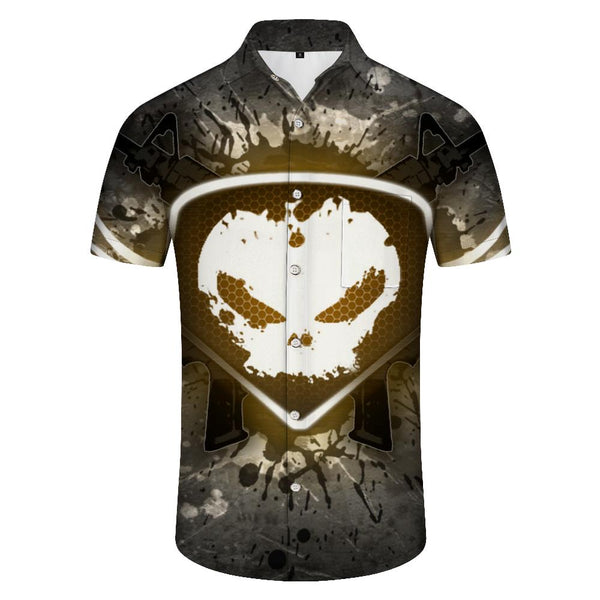 
Personalized stylish cool men's casual loose tropical fun Hawaiian button-down lapel regular short-sleeved shirt
                