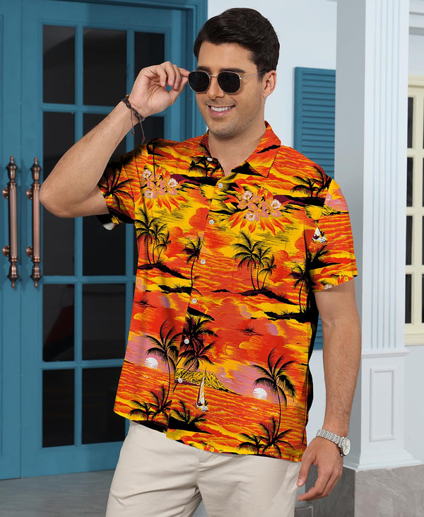
Hawaiian Shit for Men Beach Summer Mens Buton Down Short Sleeve Shit Tropical Vacation Casual Clothes
                