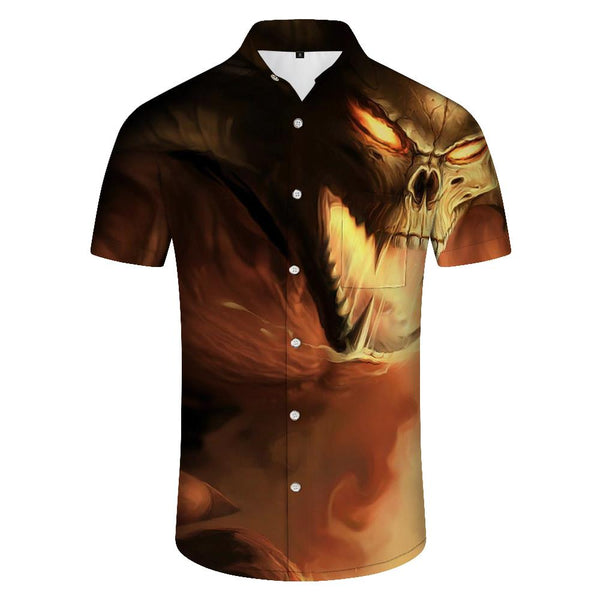 
Men's Casual Button Short Sleeve Hawaiian Shirt Beach Top Grim Reaper Party Skull Cool Short Sleeve Shirt
                