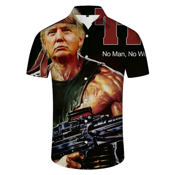 
Trump muscle hand holding 98k US President tropical four seasons Hawaii short-sleeved shirt casual style daily travel short-sleeved shirt seaside
                