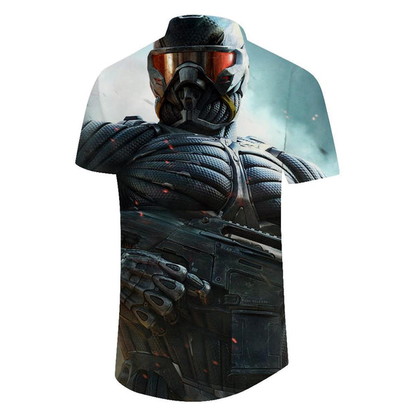 
Outer Space Robot Shirt Hawaiian Lapel Pocket Shirt Men's Casual Clothing Pattern Shirt Personalized
                