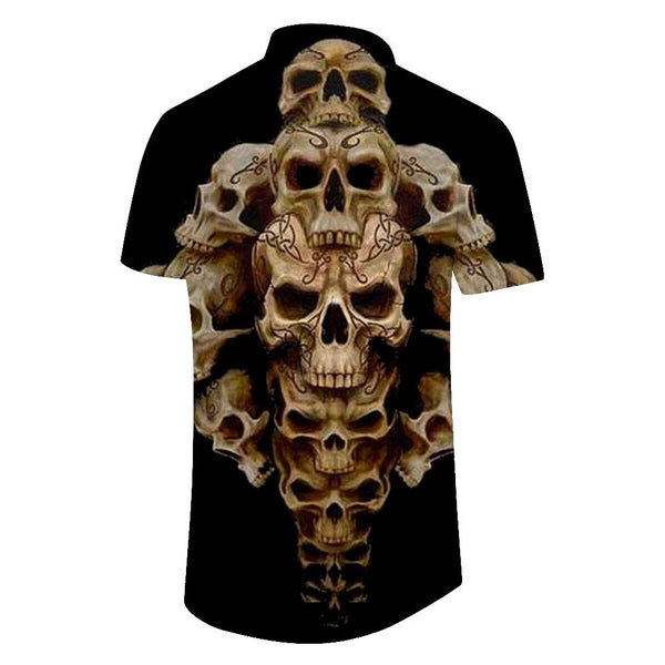 
Military Skull Print Shirt Casual Short Sleeve Loose Short Sleeve Shirt Tropical Outdoor Street Walking Clothes
                