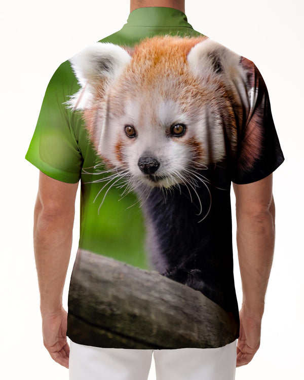 
Red Panda Men's Short Sleeve Shirt Lapel Button Top Short Sleeve Shirt Hawaiian Loose
                