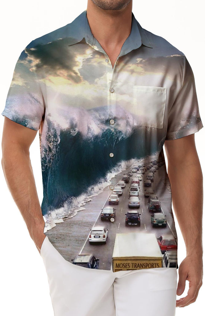 Outdoor Soft Modern Mens Hawaiian Shirt Mens Short Sleeve Shirt