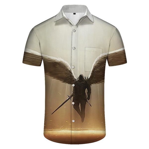 
Sky Wings Warrior Hawaiian Shirt Short Sleeve Button-Up Tropical Shirt Casual Summer Beach Shirt Lapel
                