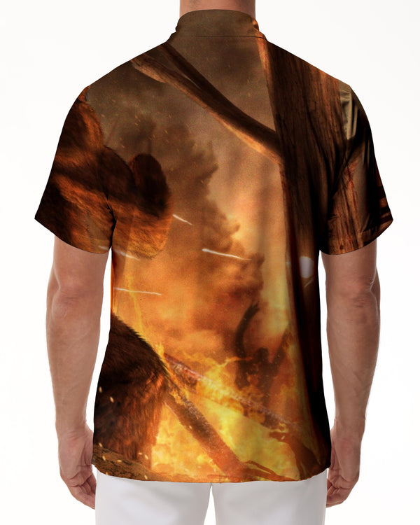 
War Flame Shirt Hawaiian Short Sleeve Fashion Casual Short Sleeve Shirt Pattern Button Pocket Lapel Top Shirt Short Sleeve
                