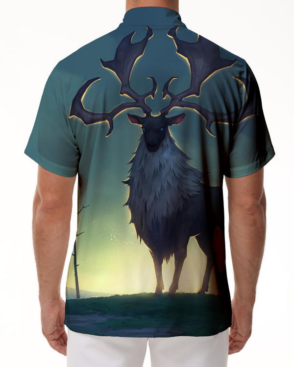 
Hawaiian shirts mens casual button down shirts perfect for summer beach vacations deer forest pattern
                