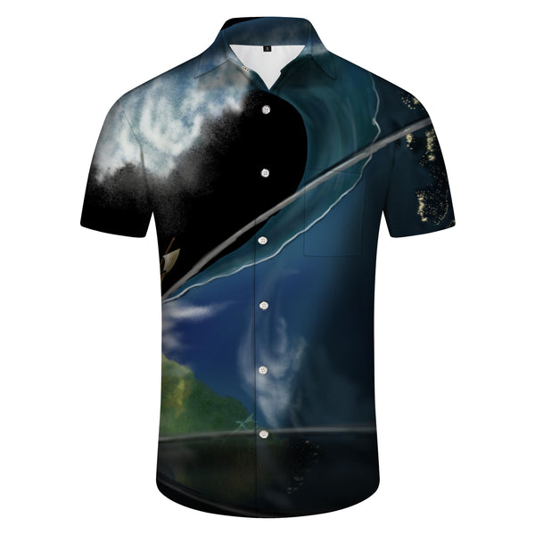 
Map Abstract Print Hawaiian Shirt Mens Button Down Shirt Soft Polyester Fabric Heather
                