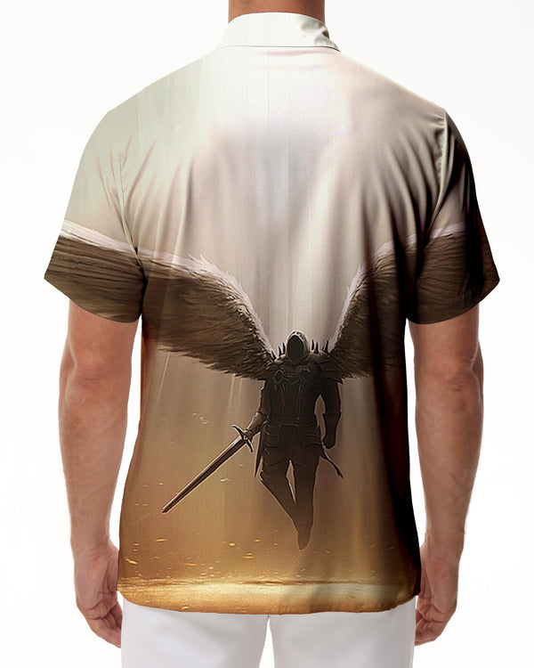 
Sky Wings Warrior Hawaiian Shirt Short Sleeve Button-Up Tropical Shirt Casual Summer Beach Shirt Lapel
                