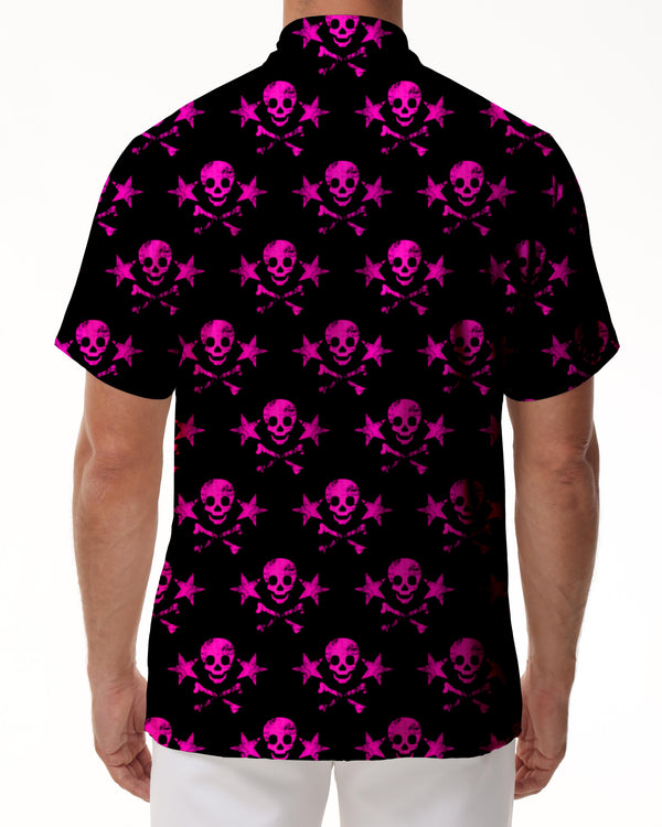 
Death Pattern Print Casual Loose Lapel Print Short Sleeve Pocket Button Lapel Rap Style Short Sleeve Beach Summer Shirt Outdoor
                