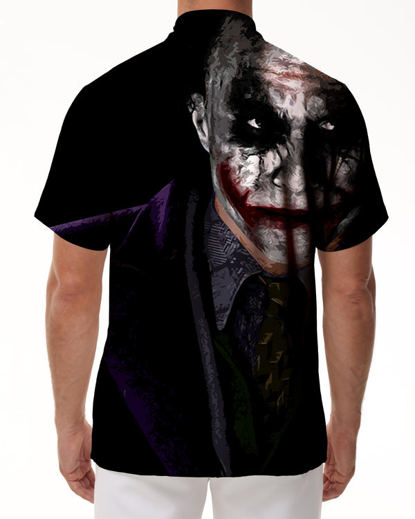 
Black Cool Clown Fashion Summer Men's Short Sleeve Beach Shirt Versatile 3D Printed Casual Shirt Fashion Street Trend Men's Tops
                