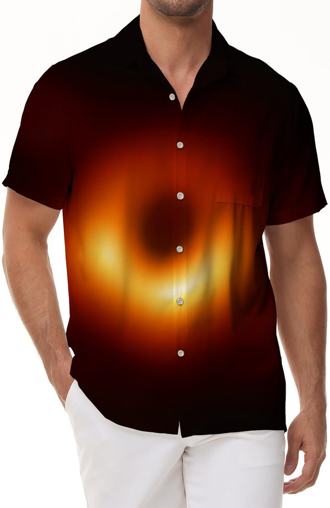 Eclipse Men's Casual Button Shirt Short Sleeve Hawaiian Tropical Summer Fashion Comfortable Breathable Shirt Short Sleeve Tops