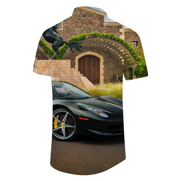 
Cool Fashion Sports Car Men's Casual Shirt Short Sleeve Button Lapel Shirt Printed Shirt Short Sleeve Top Hawaiian
                