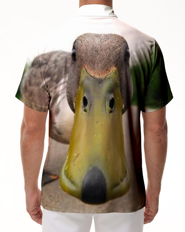 
Wild Duck Print Men's Short Sleeve Button Down Dress Shirt Casual Fashion Regular Fit Beach Summer Shirt Animal
                