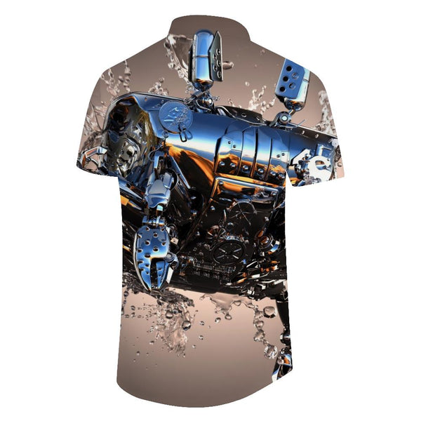 
Robot Crab Cool Mens Hawaiian Shirt Short Sleeve Button Casual Shirt for Summer Beach Silver
                