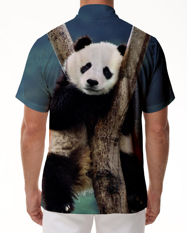 
Cute Black and White Panda Head Hawaiian Shirt Men's Beach Shirt Lapel Tropical Fashion Short Sleeve Button Shirt Tops
                