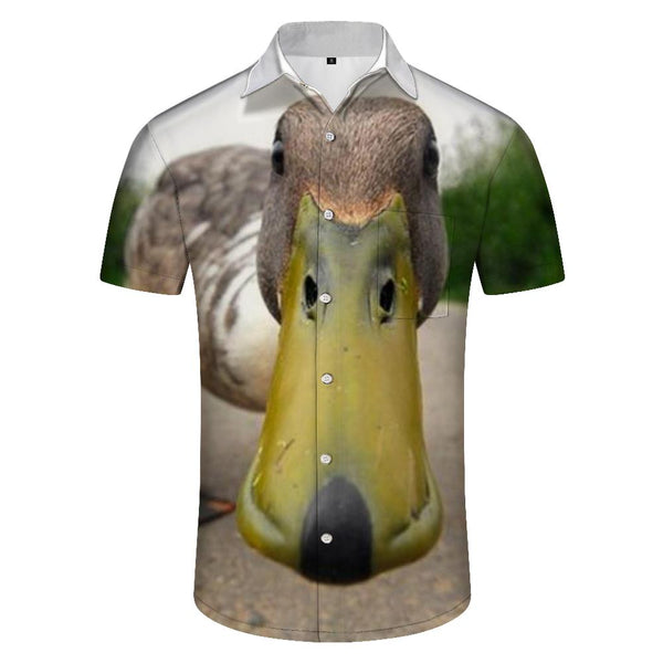 
Wild Duck Print Men's Short Sleeve Button Down Dress Shirt Casual Fashion Regular Fit Beach Summer Shirt Animal
                
