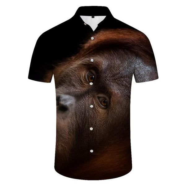 
Men's Shirt Short Sleeve Funny Monkey Print Short Sleeve Summer Street Fashion Short Sleeve Shirt Hawaiian
                