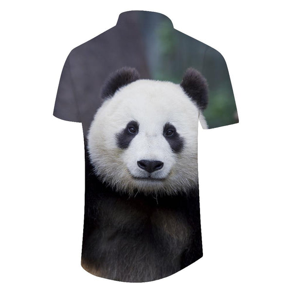 
Cute Chinese Panda Men's Button Down Shirt Hawaiian Printed Shirts Classic Fit Short Sleeve
                