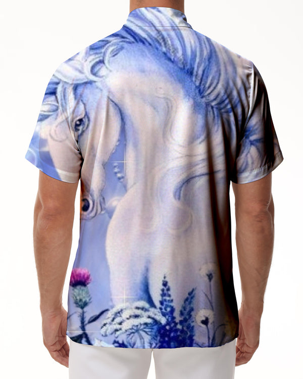 
Personality Fashion Unicorn Digital Printing Casual Men's Hawaiian Shirt Daily Button Lapel Top Summer
                