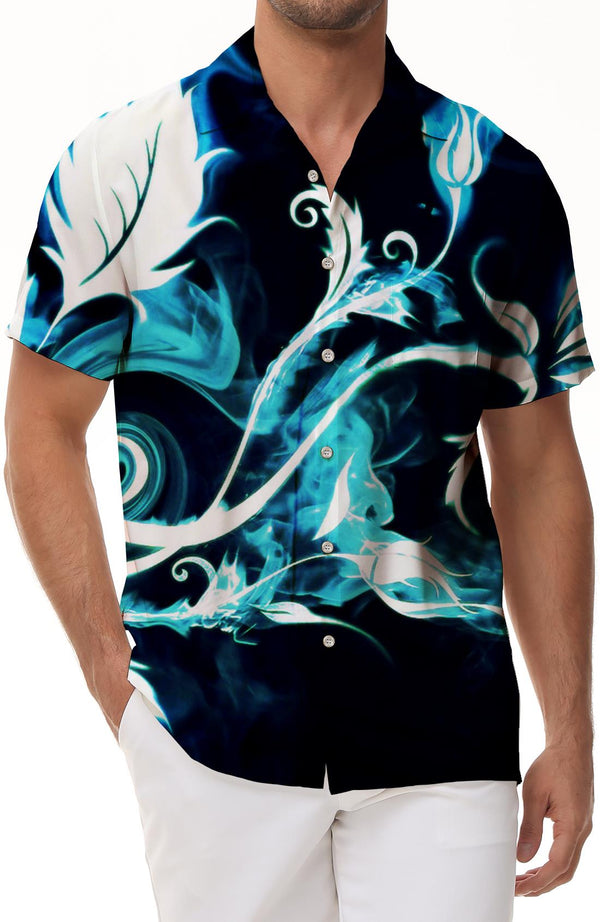 Hawaiian Shirt Short Sleeve Button Beach Rainforest Men's Printed Shirt for Breathable