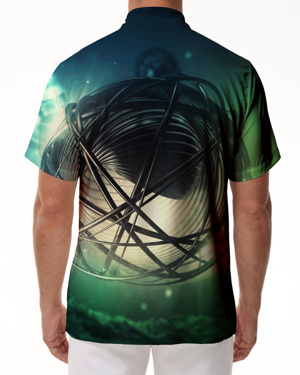 
Summer smooth geometric round men's casual short-sleeved shirt loose breathable comfortable printed short-sleeved seaside beach short-sleeved shirt Hawaii
                