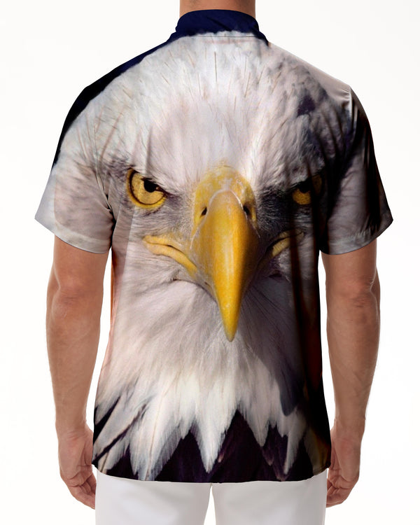
White Eagle American short-sleeved shirt men's casual daily travel loose short-sleeved shirt tropical four seasons comfortable breathable Hawaiian shirt short-sleeved shirt holiday seaside play
                